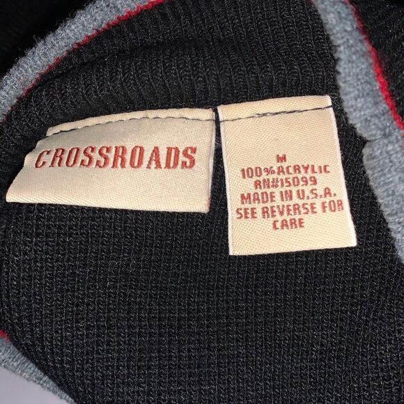 Vintage Black Red Striped Mock Neck Sweater Women’s Size Medium - Picture 13 of 14